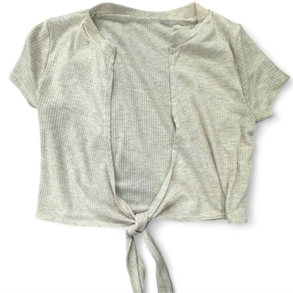 Women's Cream Tie-Front Top
